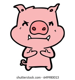 angry cartoon pig