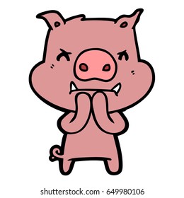 angry cartoon pig