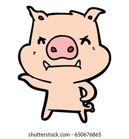 angry cartoon pig