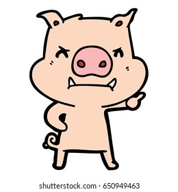 angry cartoon pig