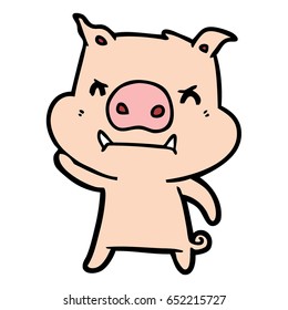angry cartoon pig