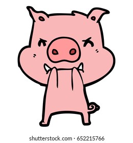 wütendes Karikaturenschwein