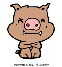 angry cartoon pig