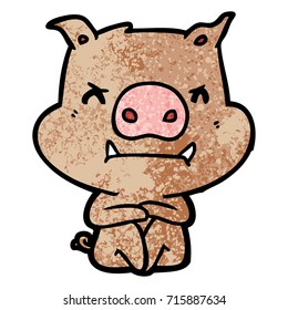 angry cartoon pig