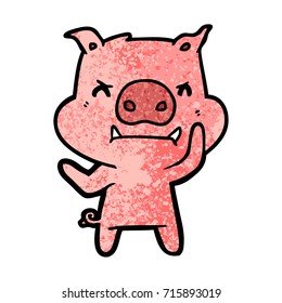 cerdo de caricatura enojado