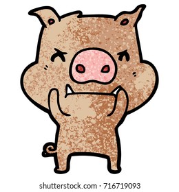 angry cartoon pig