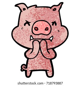 cerdo de caricatura enojado