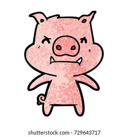 angry cartoon pig