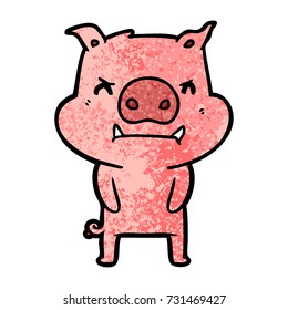 angry cartoon pig