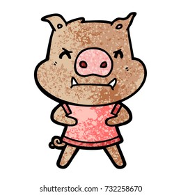 angry cartoon pig