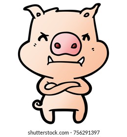 cerdo de caricatura enojado
