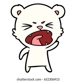 oso polar de caricatura enojado