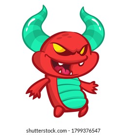 Angry Cartoon Red Monster Vector Illustration Stock Vector (Royalty ...