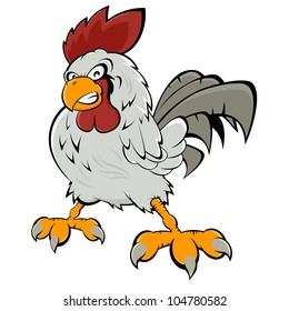 angry cartoon rooster