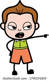 Angry Cartoon Schoolboy Shouting Design