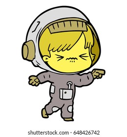 angry cartoon space girl