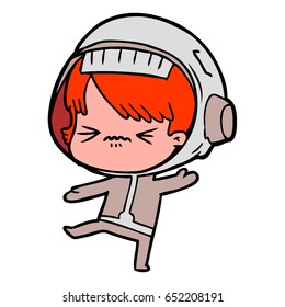 angry cartoon space girl