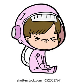 angry cartoon space girl