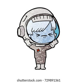 angry cartoon space girl