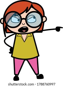 Angry Cartoon Teacher Shouting Vector Illustration