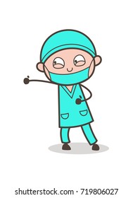Angry Cartoon Therapist in Attack Pose Vector Illustration