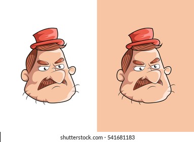 Angry Cartoon Uncle Facevector Illustration Stock Vector (Royalty Free ...