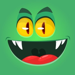 Angry Cartoon Vampire Face For Halloween