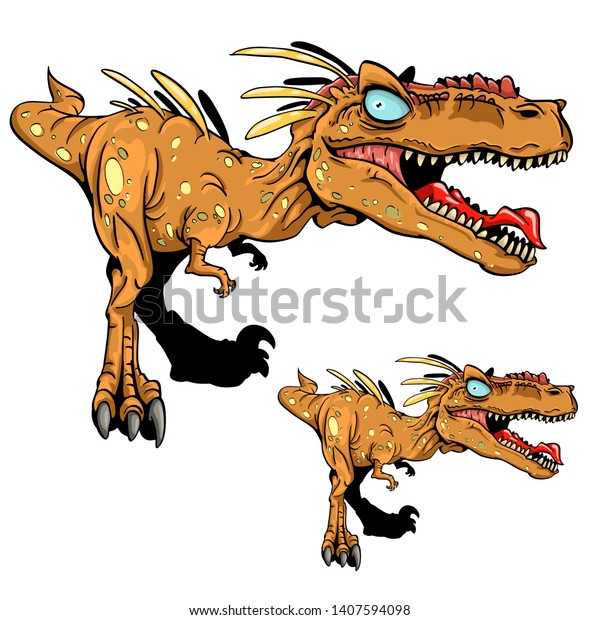 Angry Cartoon Vector Raptor Character Stock Vector (Royalty Free ...