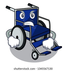 Angry cartoon wheelchair in a hospital room