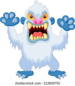 Angry cartoon yeti