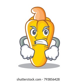 Angry cashew mascot cartoon style