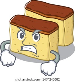 Angry castella cake in the mascot shape