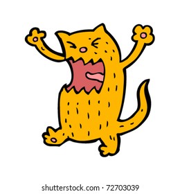 caricatura de gato enojado