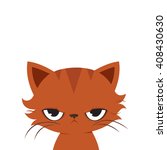 Angry cat cartoon. Cute grumpy cat.