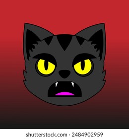 Angry cat cartoon design vector art.