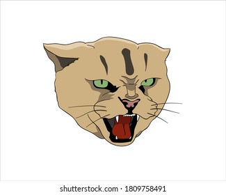 Ein wütender Katzendesign, das bereit zum Aufdrucken auf T-Shirts oder an einem geeigneten Ort ist