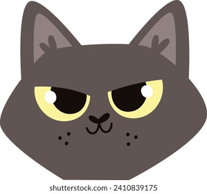 Angry Cat Face Vector Illustration