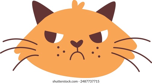 Angry Cat Face Vector Illustration