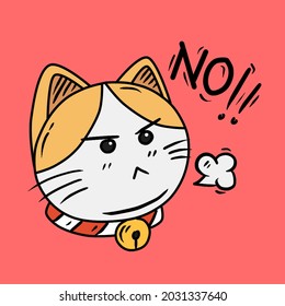 angry cat hand draw illustration