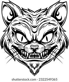 angry cat head mascot vector illustration