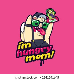 
The angry cat is hungry