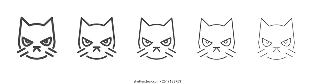Angry cat icon outline ilustration vector symbol