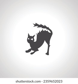 angry cat icon. angry cat silhouette