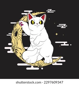 angry cat illustration for new year logo, notebook, and background
