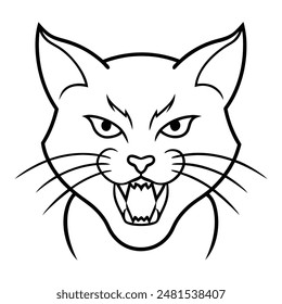 A angry cat logo silhouette vector illustration