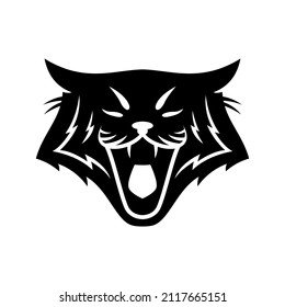 angry cat logo , simple and clean