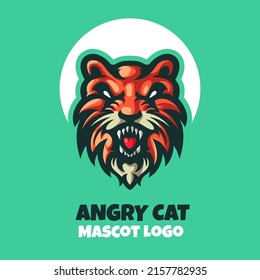 Angry Cat Mascot Logo Business illustration
