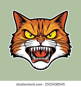 Angry Cat sticker vector design