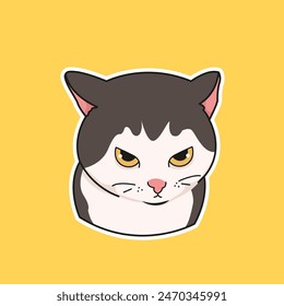 Angry Cat Vector Cute Illustration