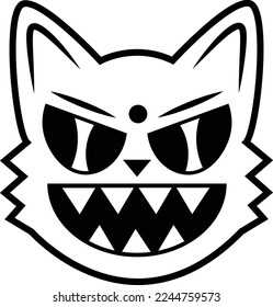 Estilo Anime del vector de gato enojado